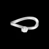 Anello, oro bianco 18k, diamanti