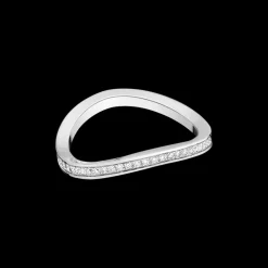 Anello, oro bianco 18k, diamanti