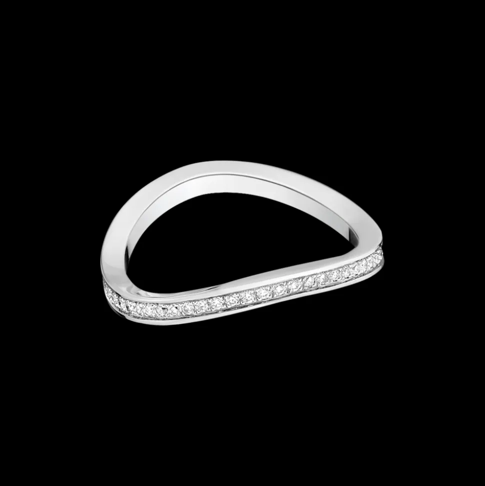 Anello, oro bianco 18k, diamanti