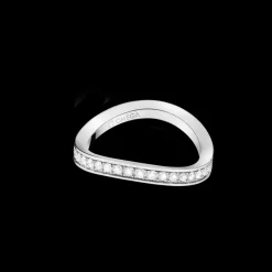 Anello, oro bianco 18k, diamanti