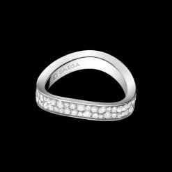 Anello, oro bianco 18k, diamanti