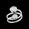 Anello, oro bianco 18k, diamanti, madreperla