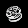 Anello, oro bianco 18k, diamanti, onice