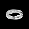Anello, oro bianco 18k, diamanti