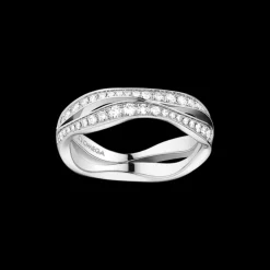Anello, oro bianco 18k, diamanti