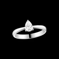 Anello, oro bianco 18k, diamanti