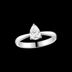 Anello, oro bianco 18k, diamanti