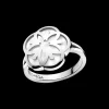 Anello, oro bianco 18k, madreperla
