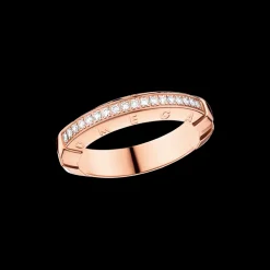 Anello, oro rosso 18k, diamanti