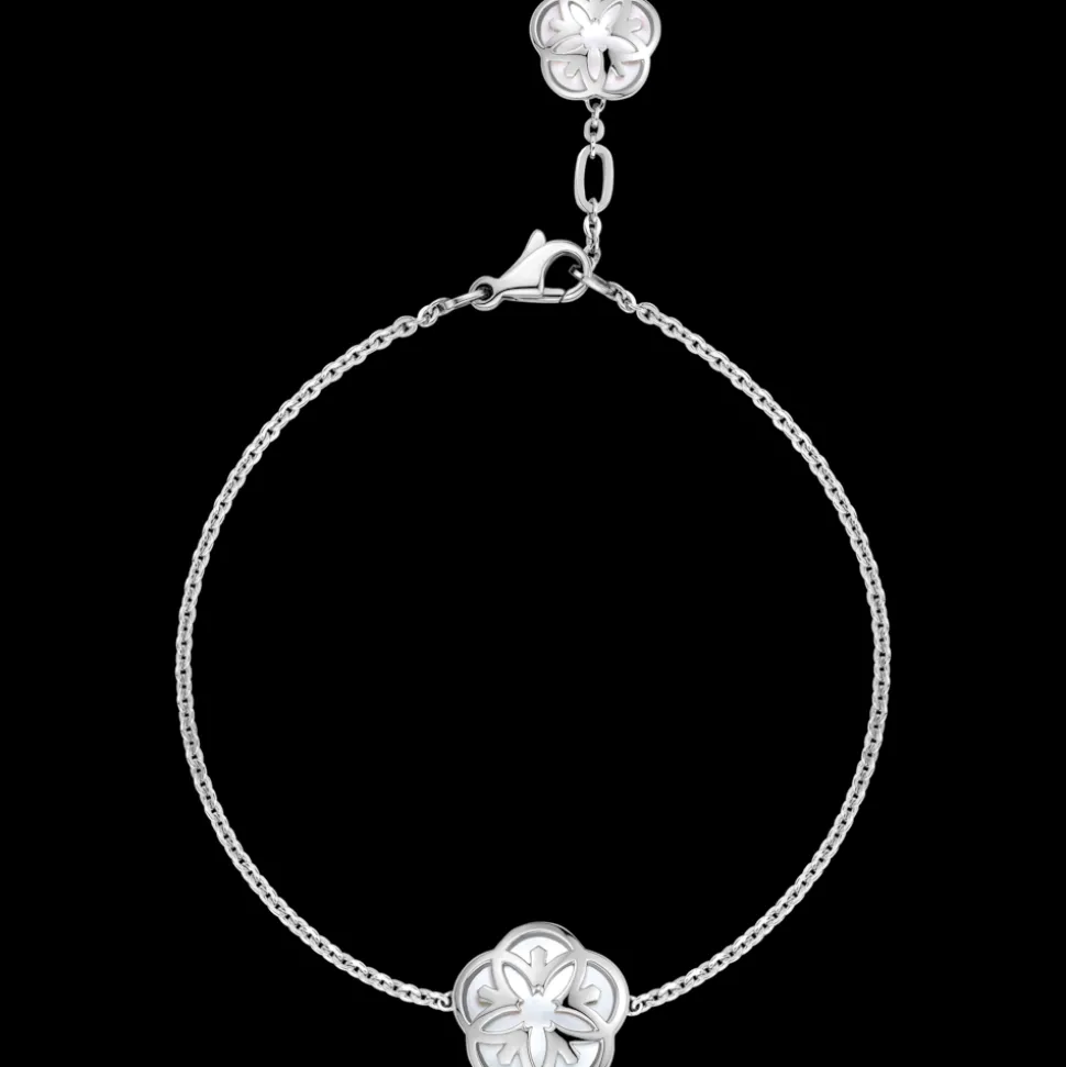 Bracciale, oro bianco 18k, madreperla