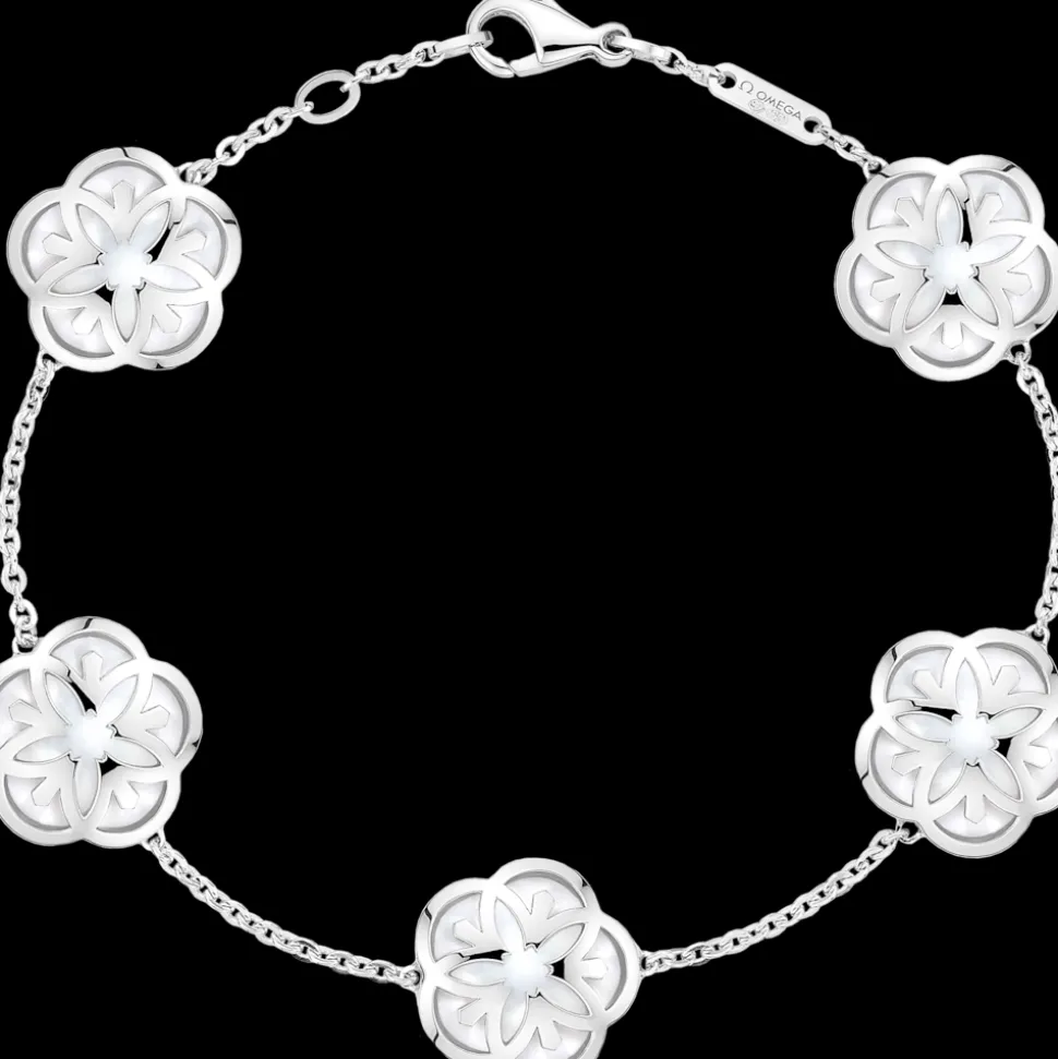 Bracciale, oro bianco 18k, madreperla