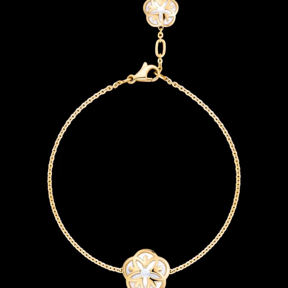 Bracciale, oro giallo 18k, madreperla