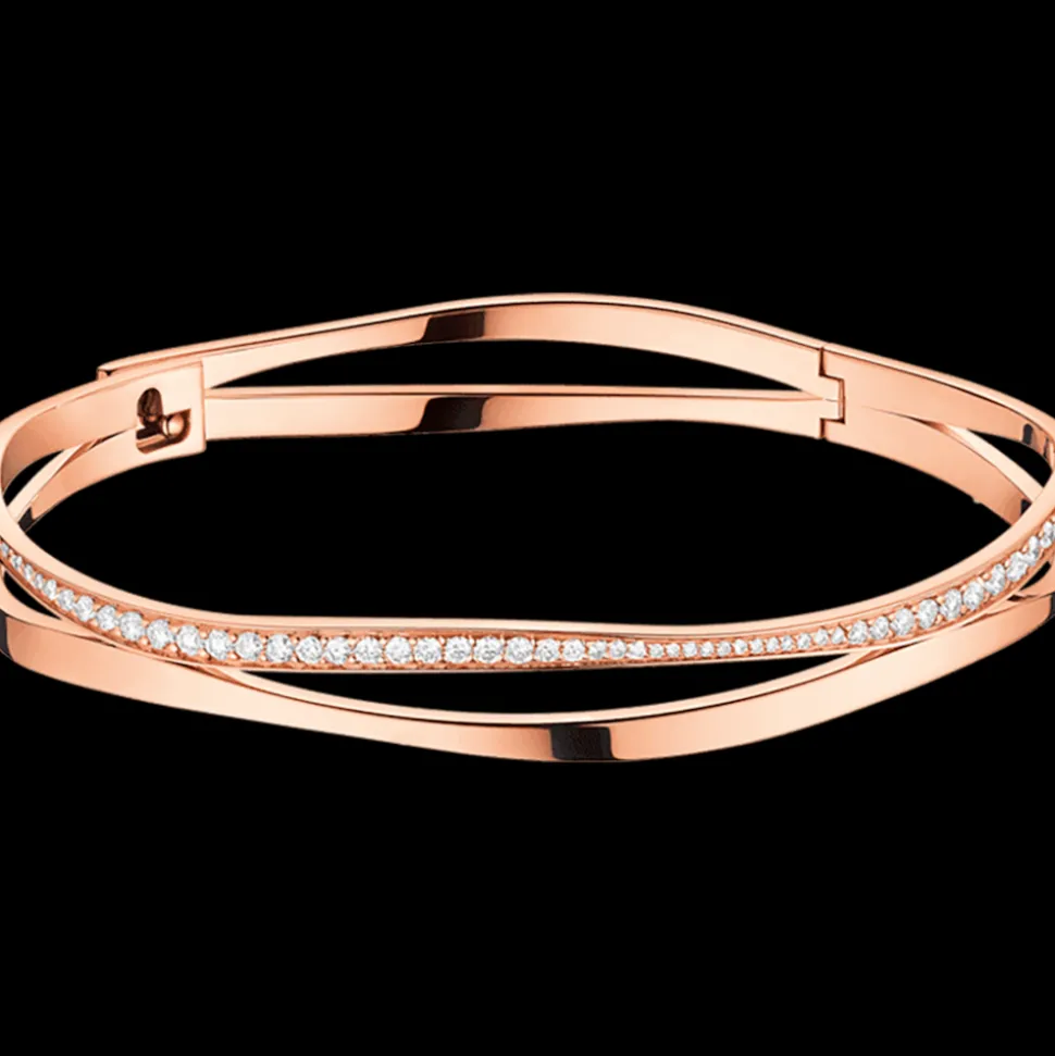 Bracciale, oro rosso 18k, diamanti