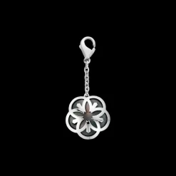 Charm, oro bianco 18k, madreperla tahiti