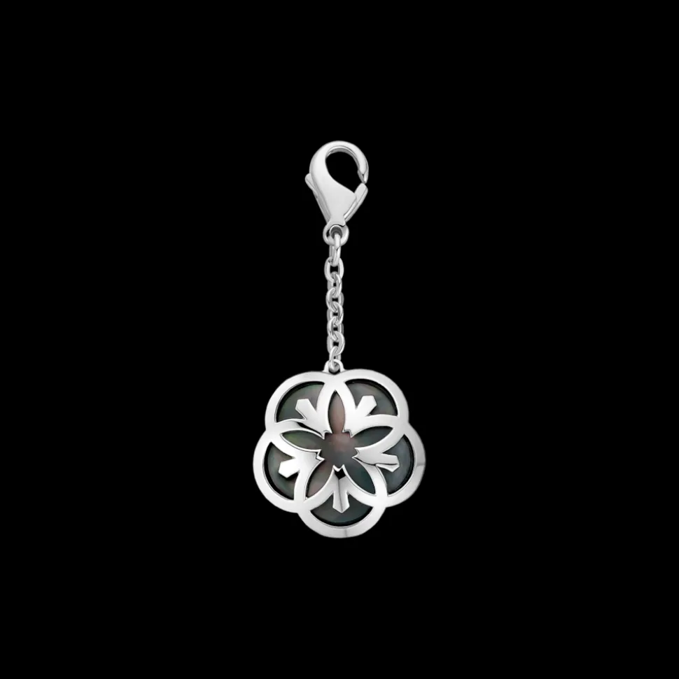 Charm, oro bianco 18k, madreperla tahiti