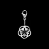 Charm, oro bianco 18k, perla di onice