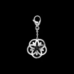 Charm, oro bianco 18k, perla di onice