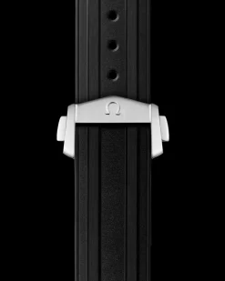 Cinturino in caucciù nero con fibbia déployante per il Seamaster Diver 300M