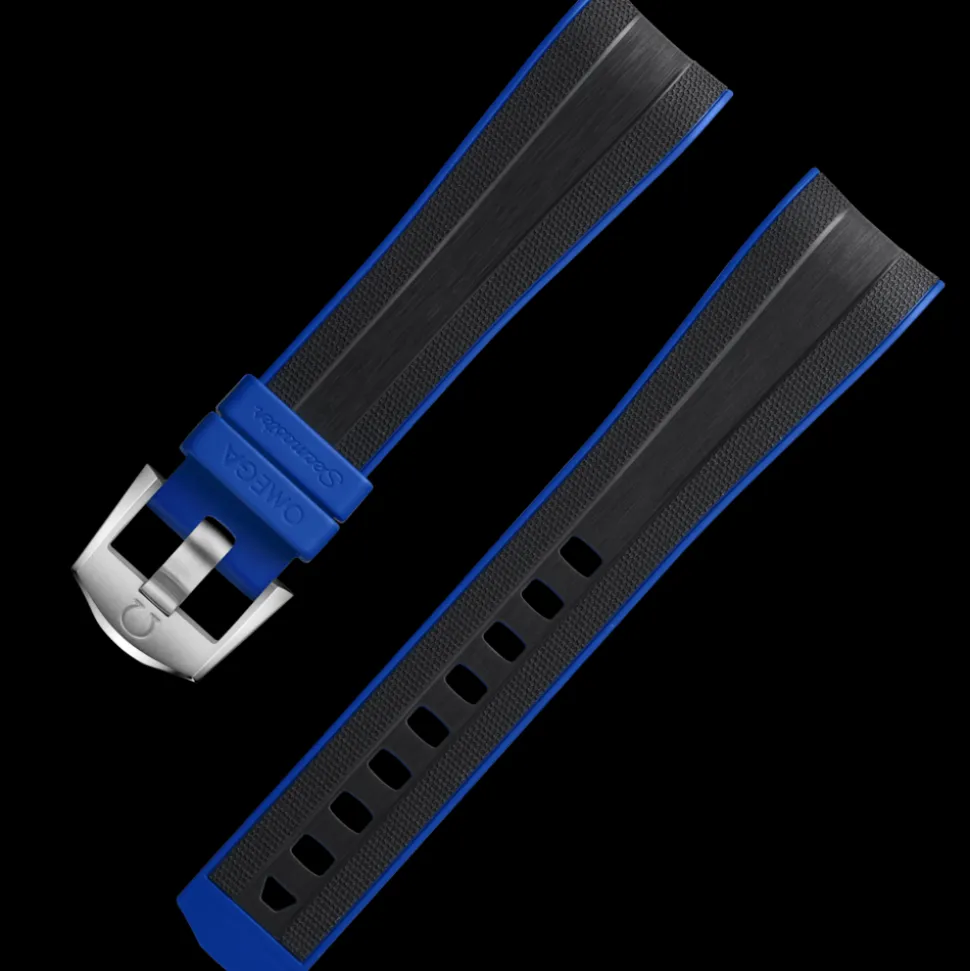 Cinturino in caucciù nero con fibbia ad ardiglione per il Seamaster Planet Ocean Ultra Deep