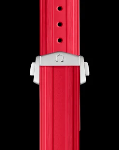 Cinturino in caucciù rosso con fibbia déployante per il Seamaster Diver 300M