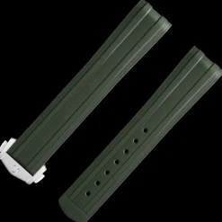 Cinturino in caucciù verde con fibbia déployante per il Seamaster Diver 300M