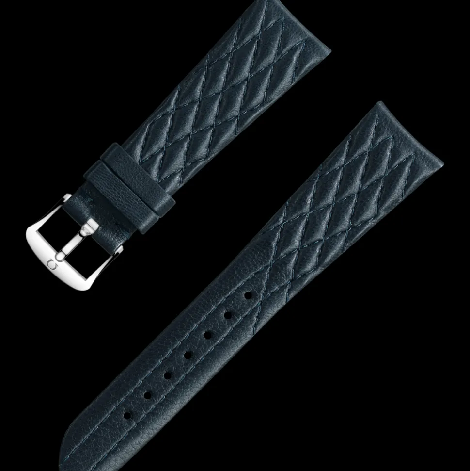 Cinturino in pelle blu scuro con fibbia ad ardiglione