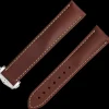 Cinturino in pelle marrone con fibbia déployante