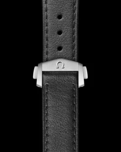 Cinturino in pelle nera con fibbia déployante per lo Speedmaster Moonwatch