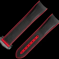Cinturino nero in caucciù con fibbia déployante per il Seamaster Planet Ocean 600M