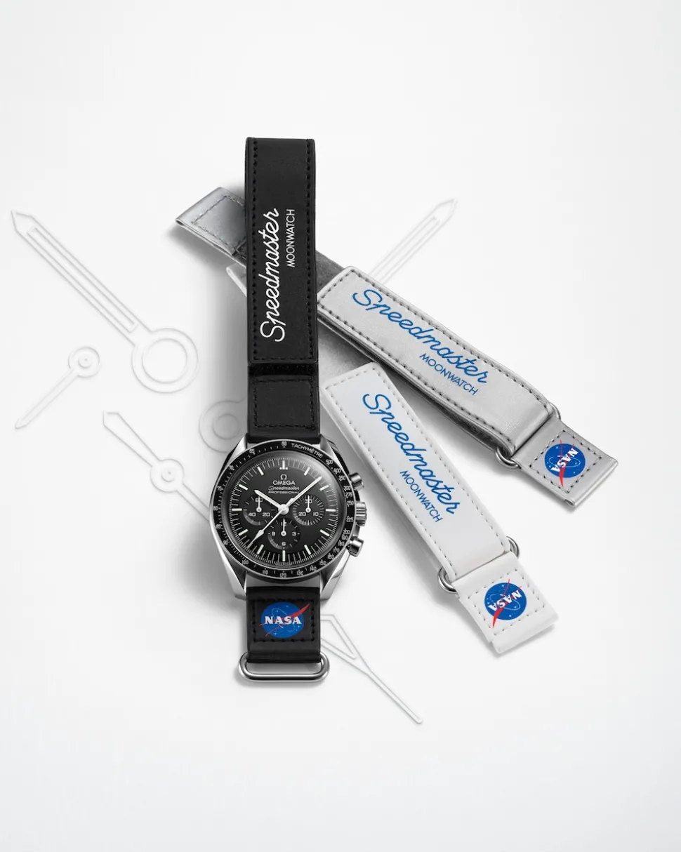 Cinturino Speedmaster Moonwatch VELCRO® grigio 2 pezzi