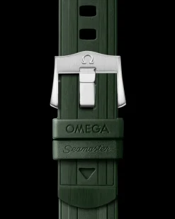 Cinturino verde in caucciù con fibbia ad ardiglione per il Seamaster Diver 300M