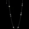 Collier, oro bianco 18k, angelite, calcedonio, giada, opale