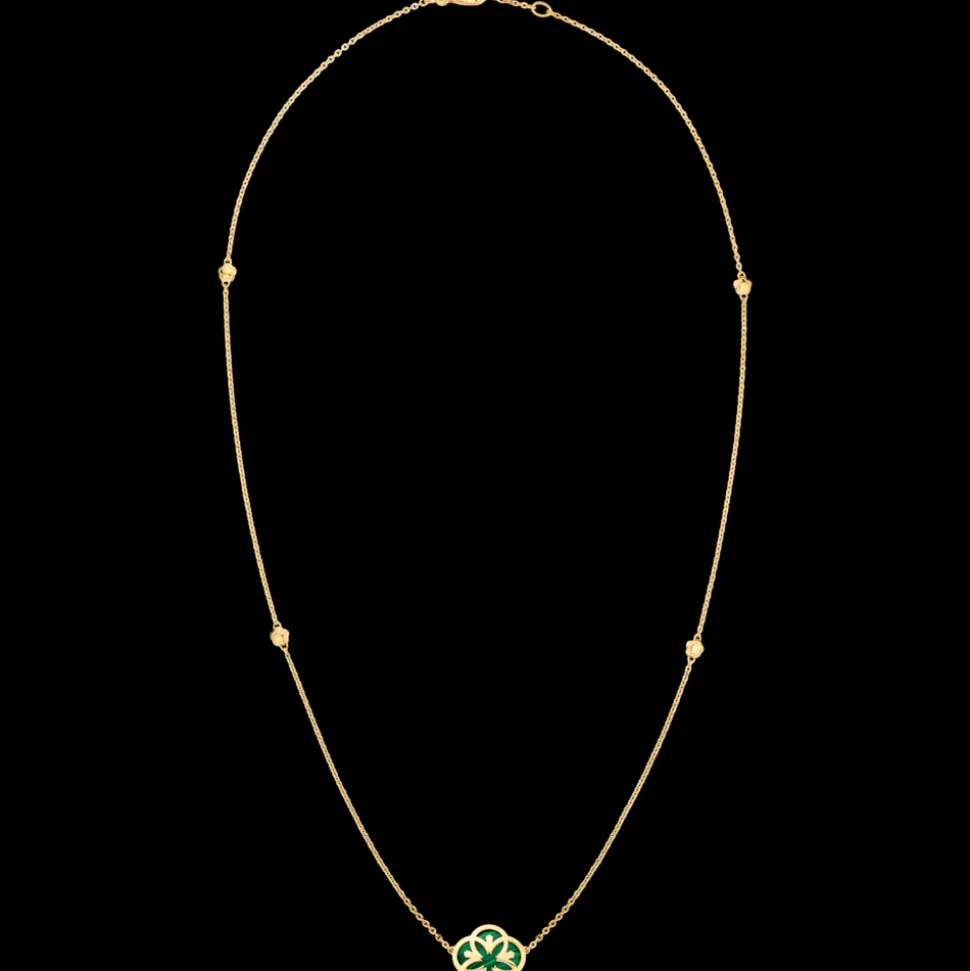 Collier, oro giallo 18k, malachite