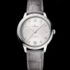 34 mm, acciaio su cinturino di pelle