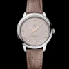 34 mm, acciaio su cinturino di pelle
