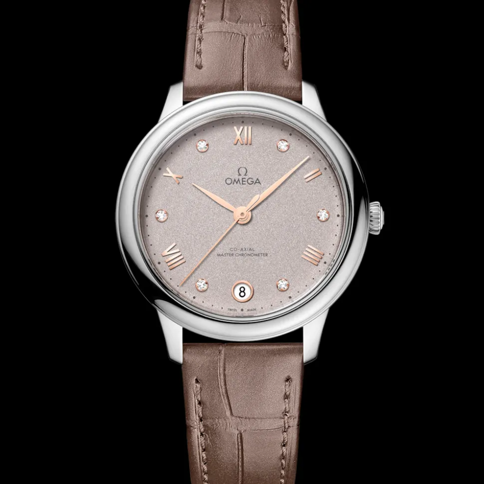 34 mm, acciaio su cinturino di pelle