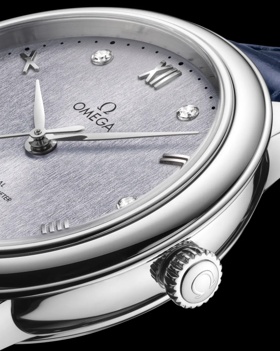 34 mm, acciaio su cinturino di pelle
