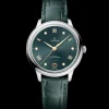 34 mm, acciaio su cinturino di pelle