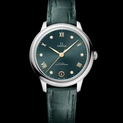 34 mm, acciaio su cinturino di pelle