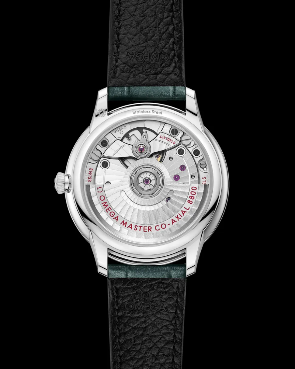 34 mm, acciaio su cinturino di pelle