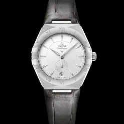34 mm, acciaio su cinturino di pelle