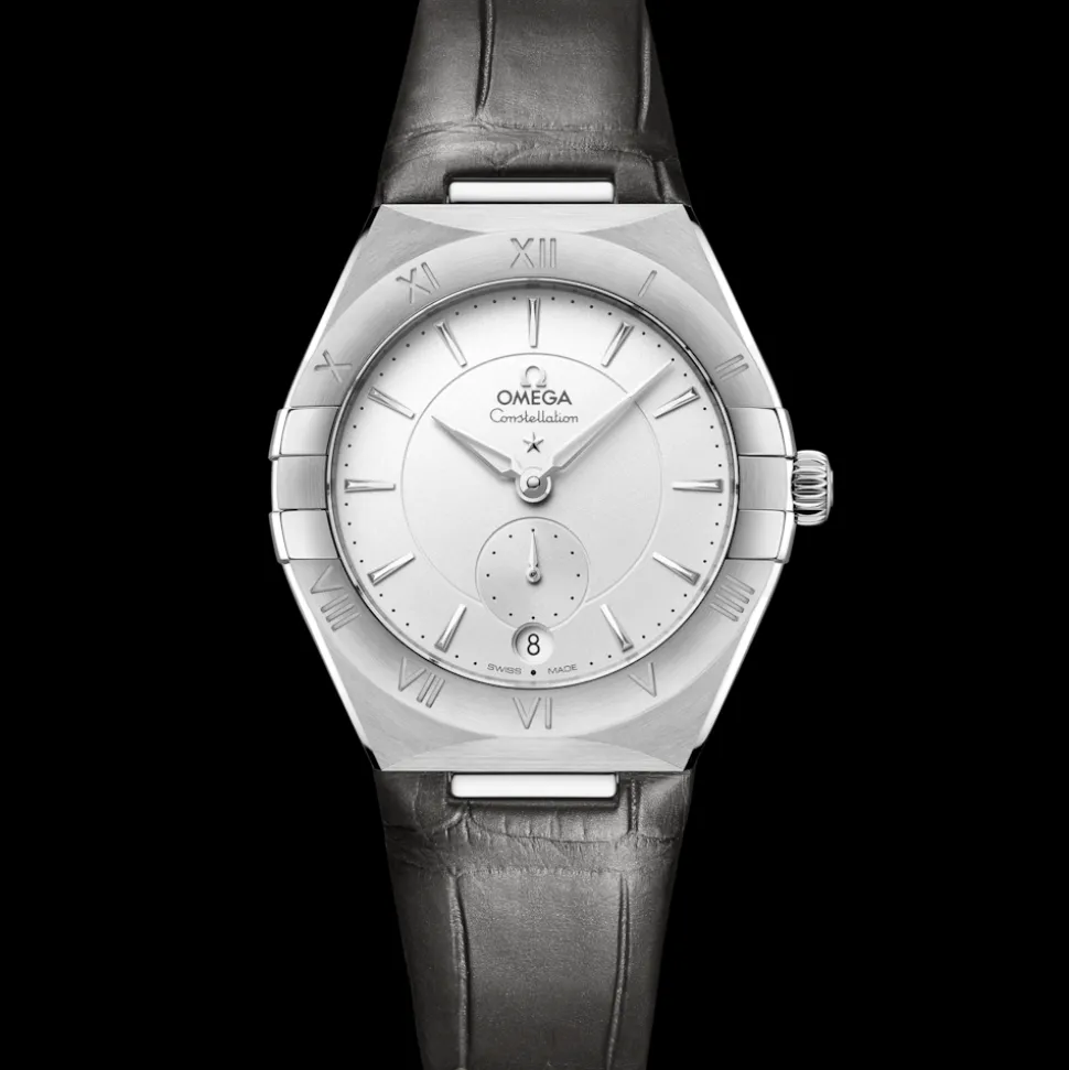 34 mm, acciaio su cinturino di pelle