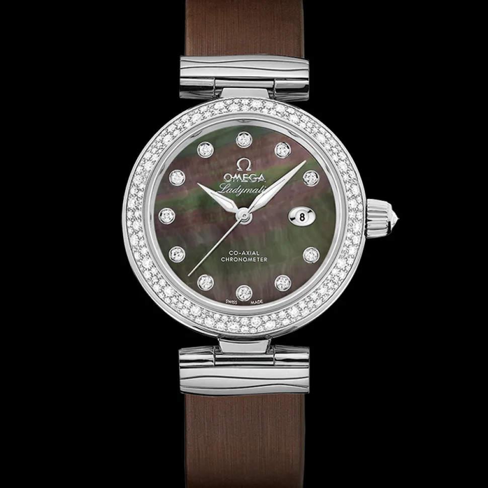 34 mm, acciaio su cinturino di pelle