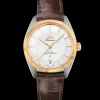 39 mm, acciaio‑oro giallo su cinturino di pelle