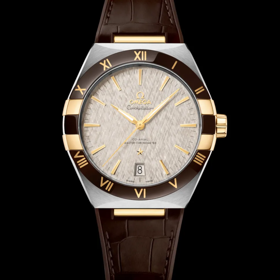 41 mm, acciaio‑oro giallo su cinturino di pelle