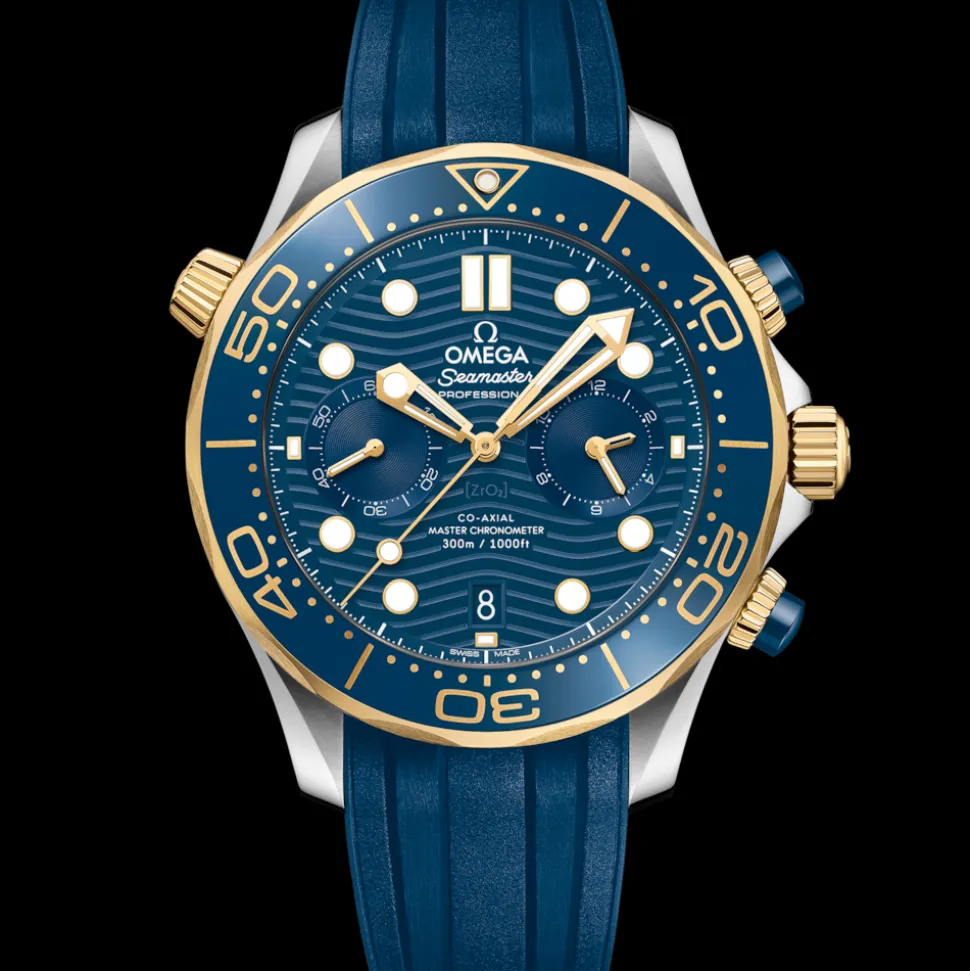 44 mm, acciaio‑oro giallo su cinturino in caucciù