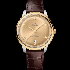 40 mm, acciaio‑oro giallo su cinturino di pelle