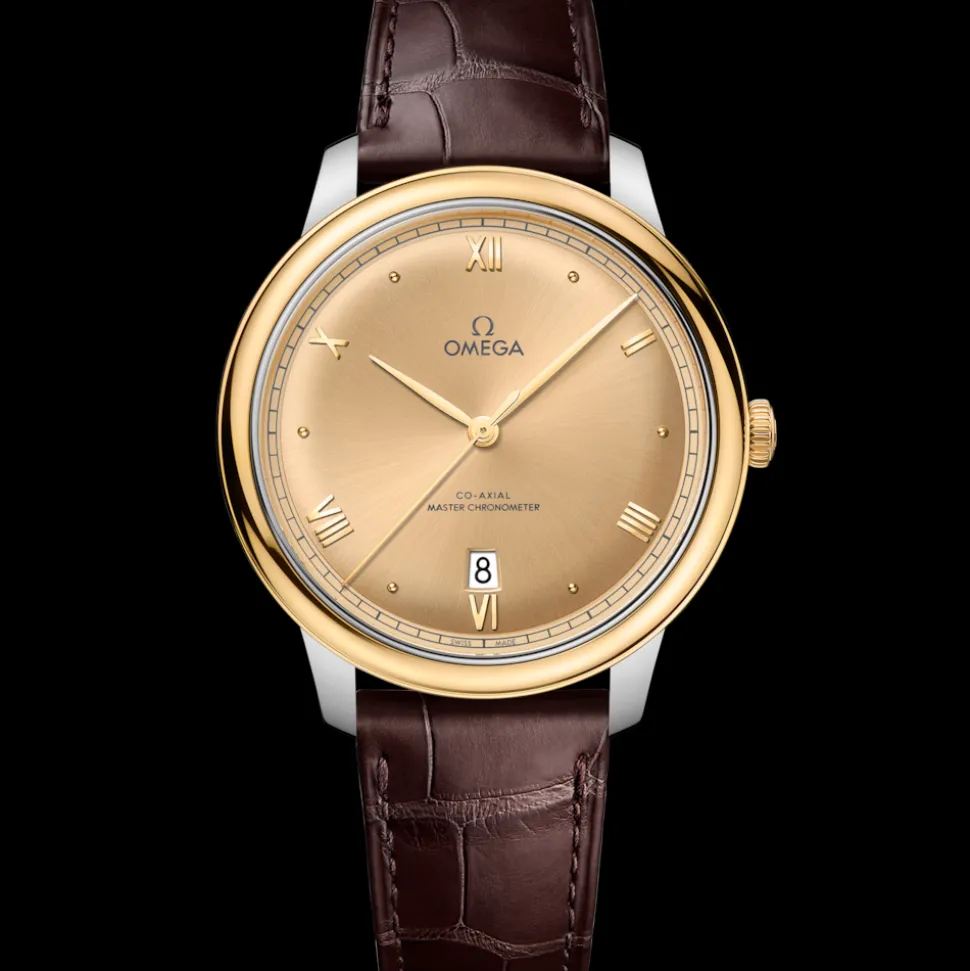 40 mm, acciaio‑oro giallo su cinturino di pelle