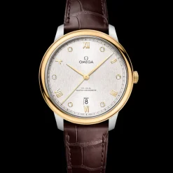 40 mm, acciaio‑oro giallo su cinturino di pelle