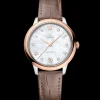 34 mm, acciaio‑oro Sedna™ su cinturino di pelle